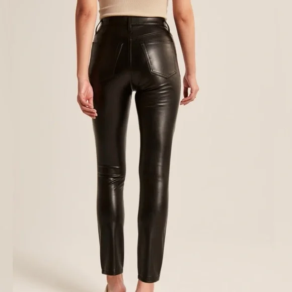 Abercrombie & Fitch Vegan Leather Skinny High Rise Pants - Picture 2 of 6